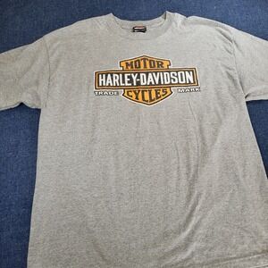 Harley Davidson Farrow North Sunbury Ohio Graphic T-Shirt Gray Mens XL